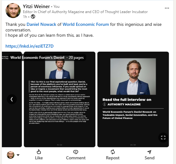 Your Interview Formatted As A Multi Page Image Carousel For LinkedIn or Instagram