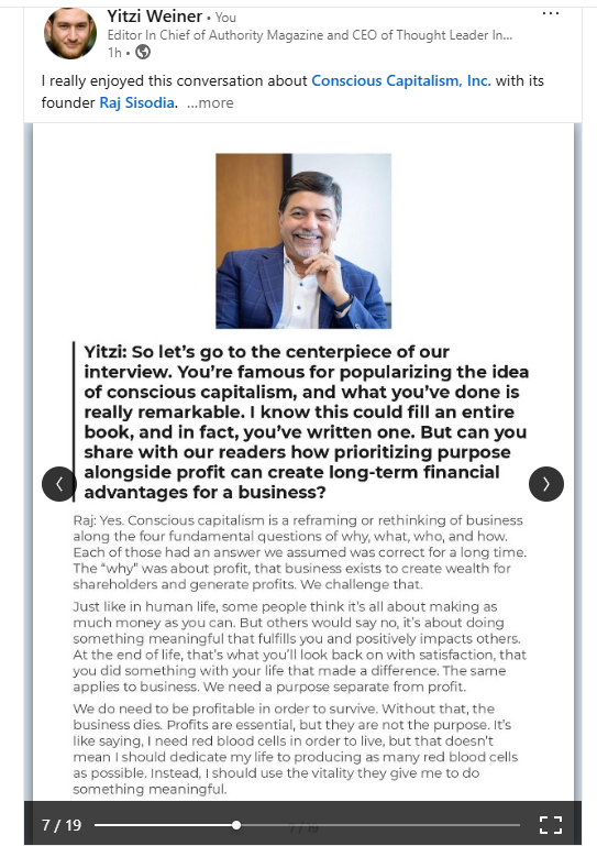 Your Interview Formatted As A Multi Page Image Carousel For LinkedIn or Instagram