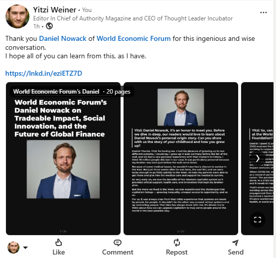 Your Interview Formatted As A Multi Page Image Carousel For LinkedIn or Instagram